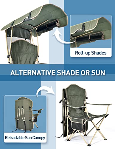 Folding Camping Chair with Canopy and Cup Holder T82380