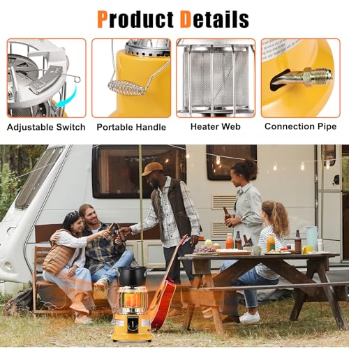 2 in 1 Propane Heater & Stove, 13000 BTU Portable Propane Heater with Handle J6513