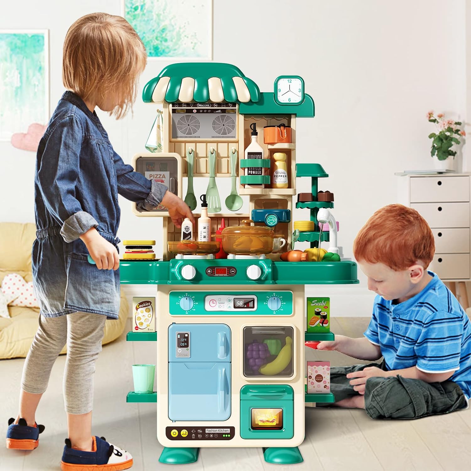 50 Pcs Kitchen Playset with Chef's Uniform, Green P40570