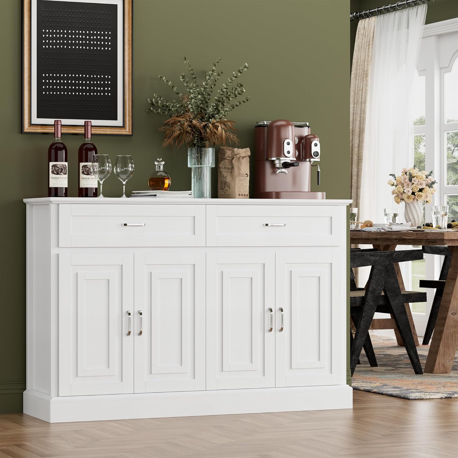 55.1" Sideboard Buffet Cabinet with 2 Drawers and 4 Doors R239
