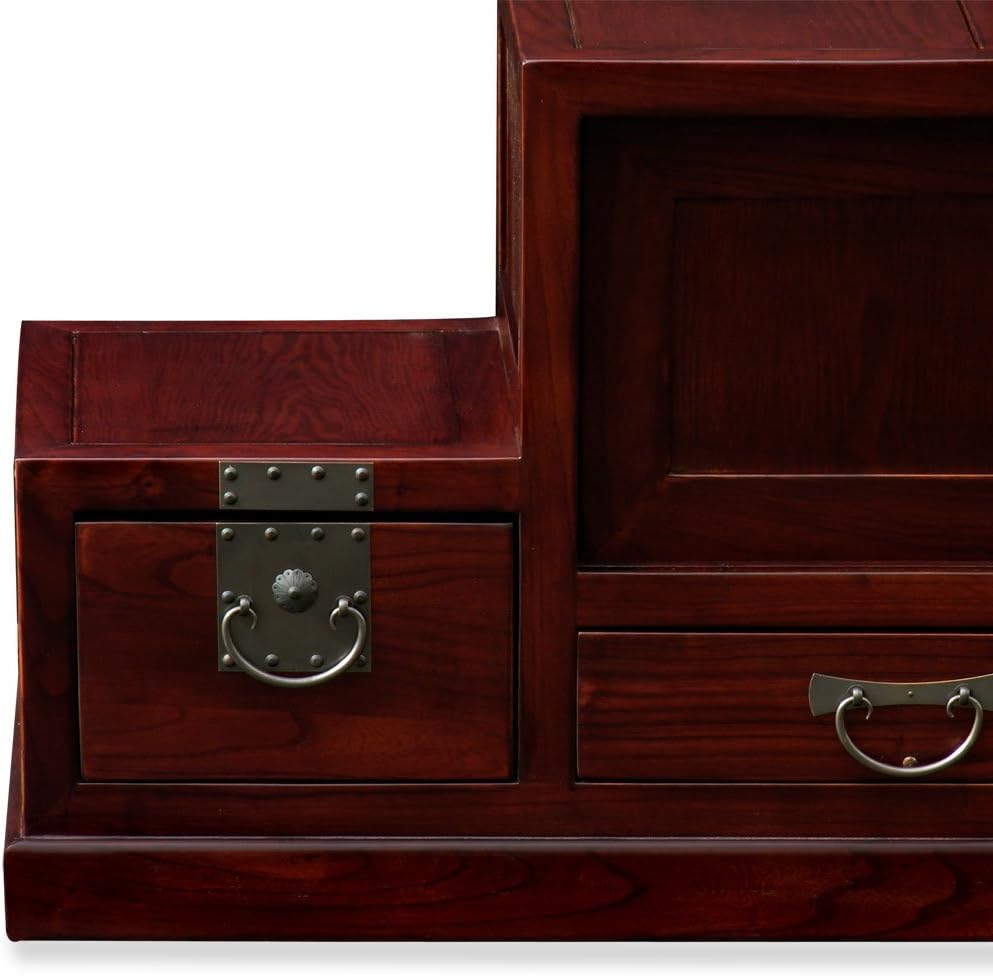 Dark Cherry Elmwood Step Tansu Chest U494