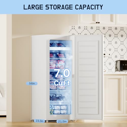 White 7.0 Cu.Ft Upright Freezer B28498