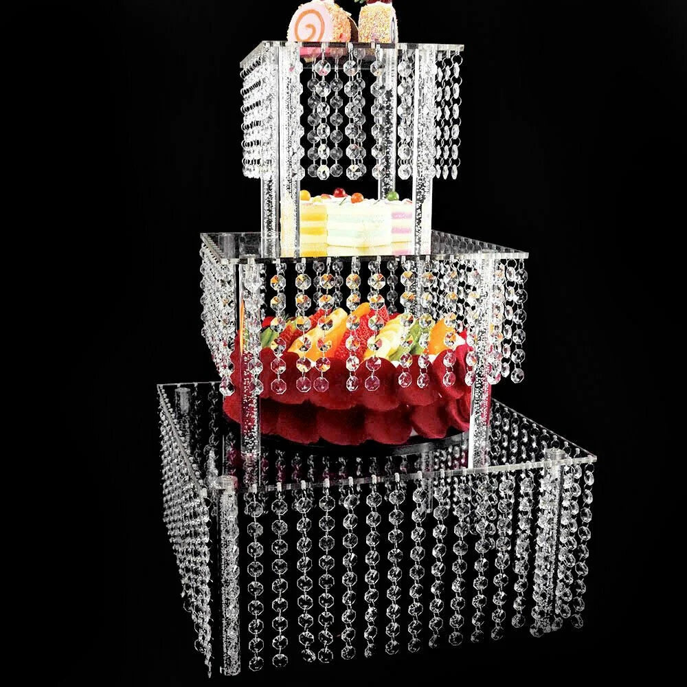 Set of 3 Clear Acrylic Cake Stands B86526