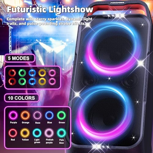 Portable Bluetooth Speaker with Deep Bass and LED Light Show N547290