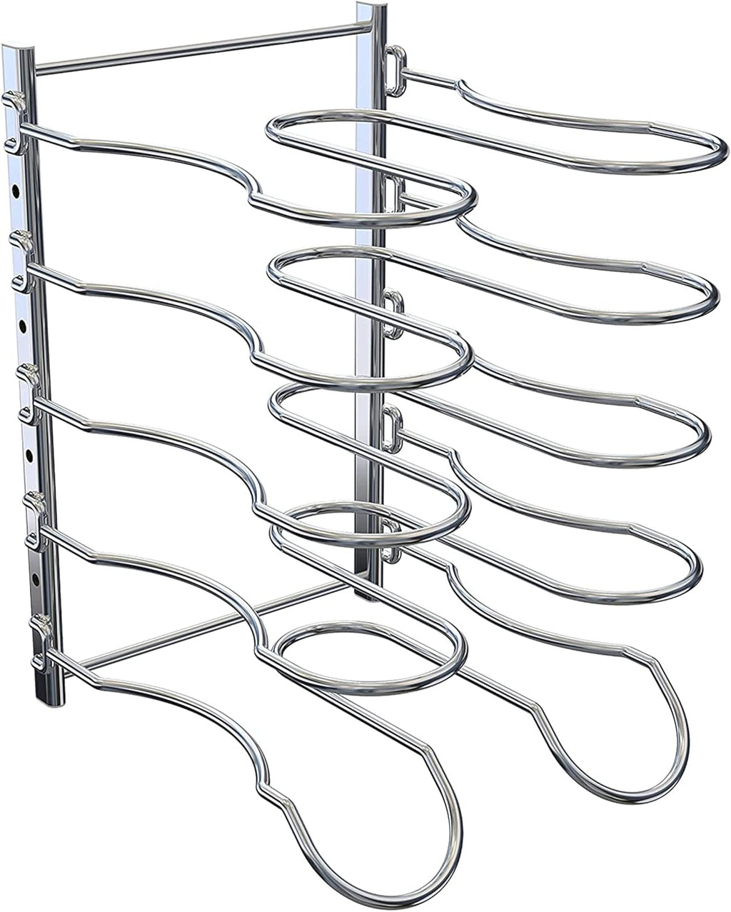Metal Pan Rack with 5 Adjustable Dividers, Chrome W8403