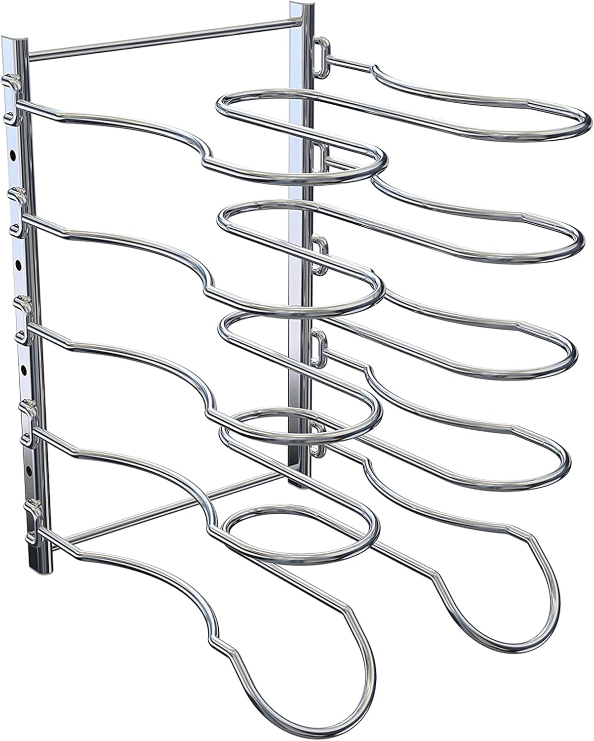 Metal Pan Rack with 5 Adjustable Dividers, Chrome W8403