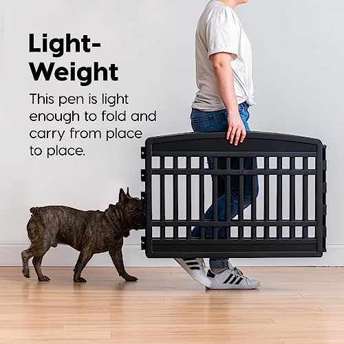 Black 6-Panel Dog Playpen W129