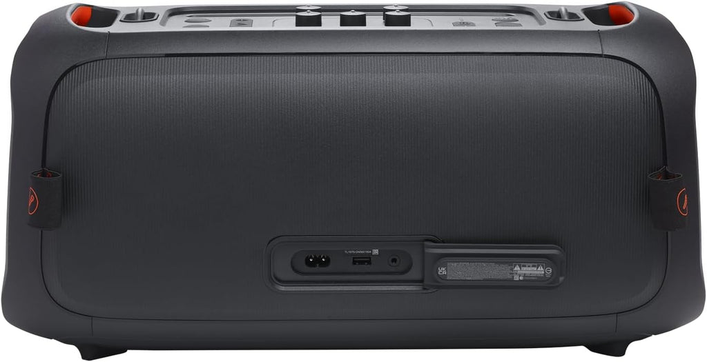 Portable party speaker with built-in lights and wireless mic, IPX4 splashproof protection, 6 hours of playtime, shoulder strap V5666