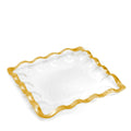 Clear Glass Platter with Gold Trim F366