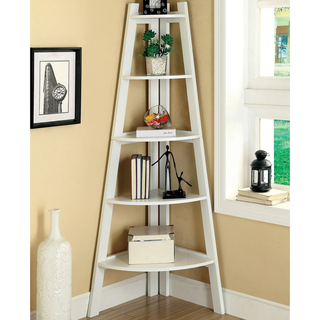 Cherry Finish 5-shelf Corner Bookshelf P893706