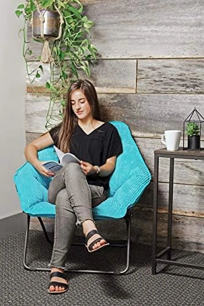 Teal Corduroy Foldable Accent Chair M2169