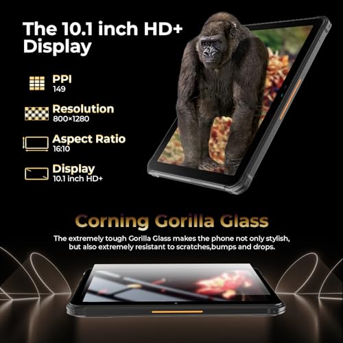 Gray Rugged Tablet 15600mAh 10.1 Inch HD+ 12GB+256GB IP68 IP69K L953808