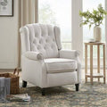 Light Gray Polyester Blend Manual Wing Chair Recliner G495659