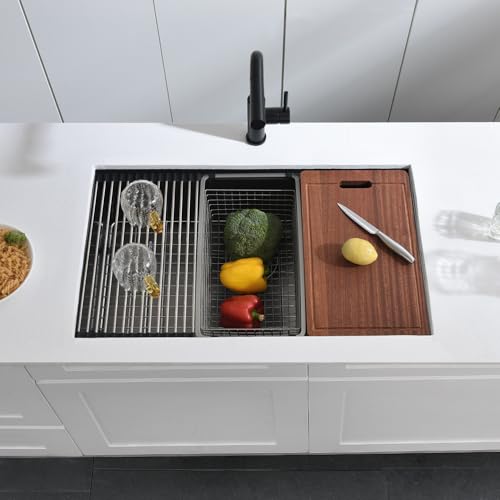 30 Inch Black Undermount Workstation Kitchen Sink H6742