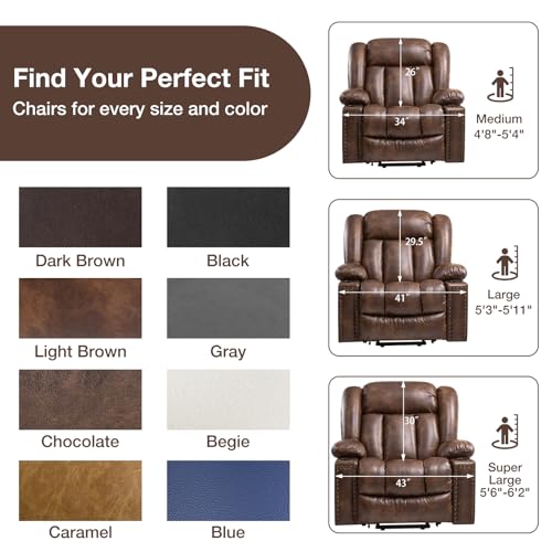 Light Brown Power Lift Recliner Chair with Heat and Massage R904038