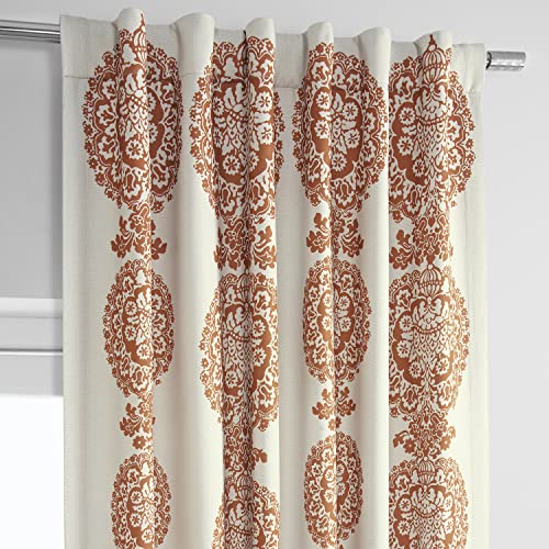 Room Darkening Curtains 50 X 108 Printed Linen Textured Black U80420