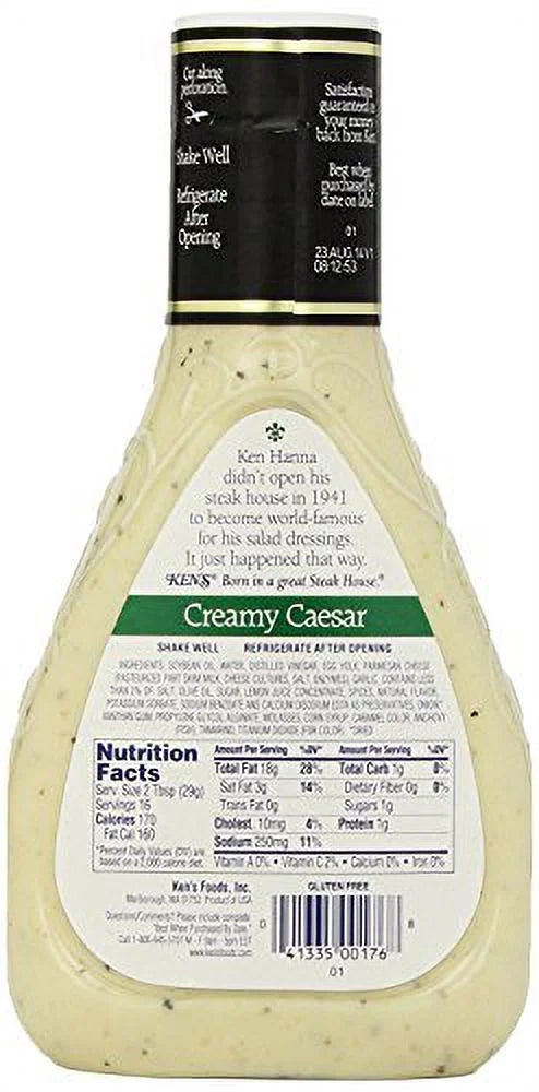16 Fl. Oz. Creamy Caesar Dressing (4 Bottles) S98826