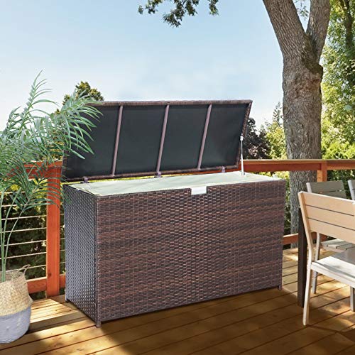 Brown Wicker 88 Gallon Storage Box B451