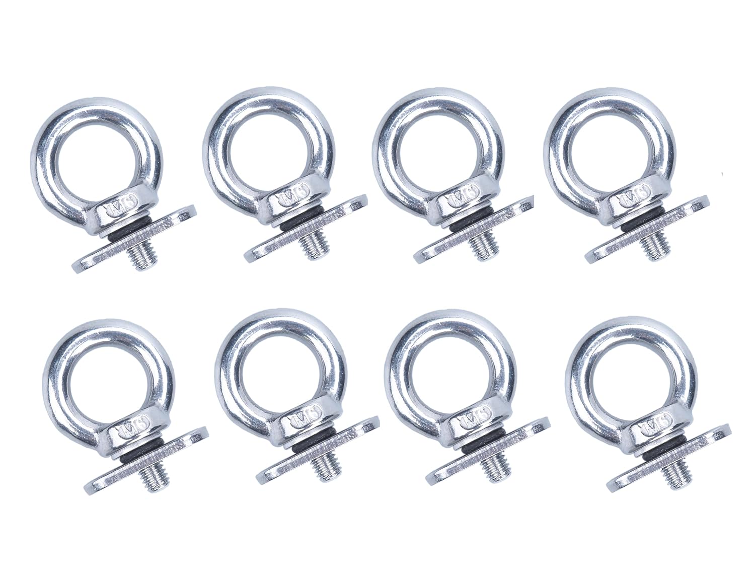 M6 316 Stainless Steel Metal Eye Bolts, Pack of 8 O51414