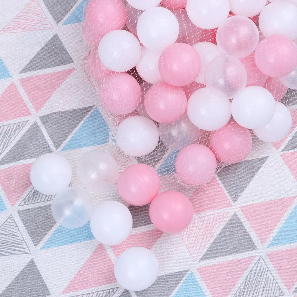 100pcs 5.5cm Plastic Balls with Mesh Bag H45705