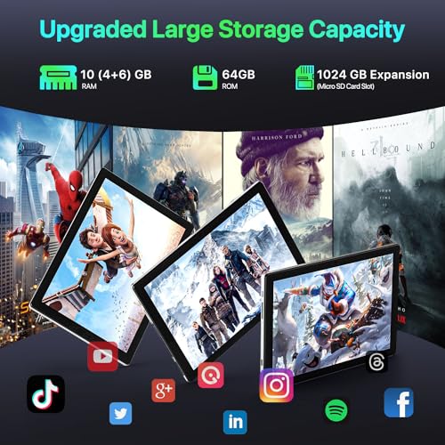 10 inch Android 14 Tablet Octa-Core 10GB RAM 64GB ROM 6000mAh Battery C743