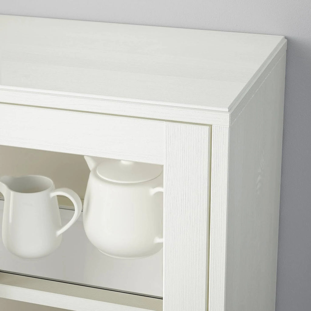 White Storage Combination with Glass Doors V445680