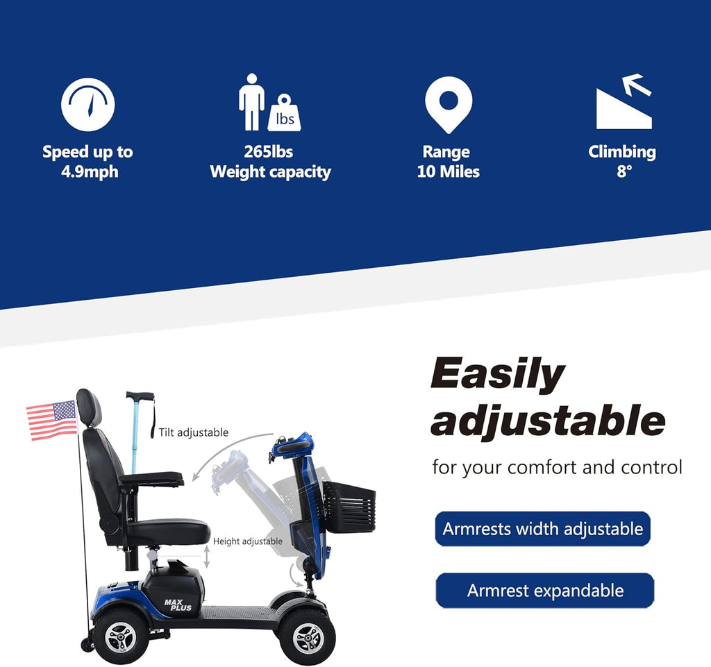 4 Wheel Folding Mobility Scooter 300lbs Max Weight C414343