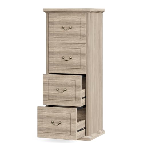 Walnut 4-Drawer Vertical File Cabinet C51083