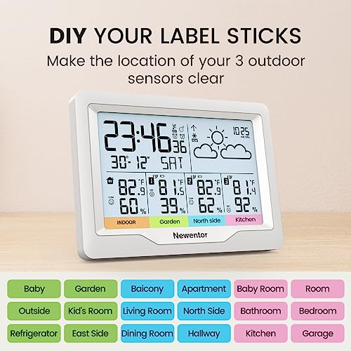 Black Wireless Weather Station with Atomic Clock I4871