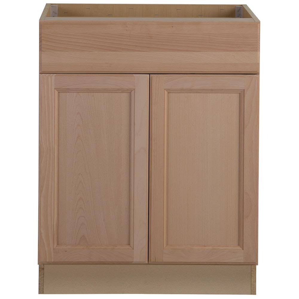Unfinished Beech Frameless Base Cabinet with Drawer H282