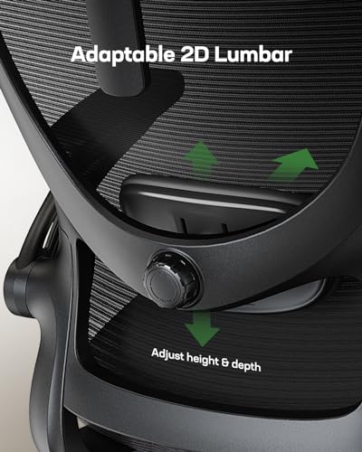 Ergonomic Mesh Office Chair with Adjustable Lumbar Support and PU Armrests F7477