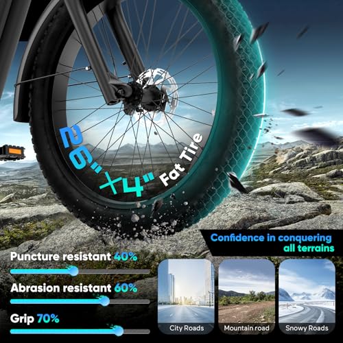 26" Fat Tire Electric Bike with 48V 20.8AH Battery H9469