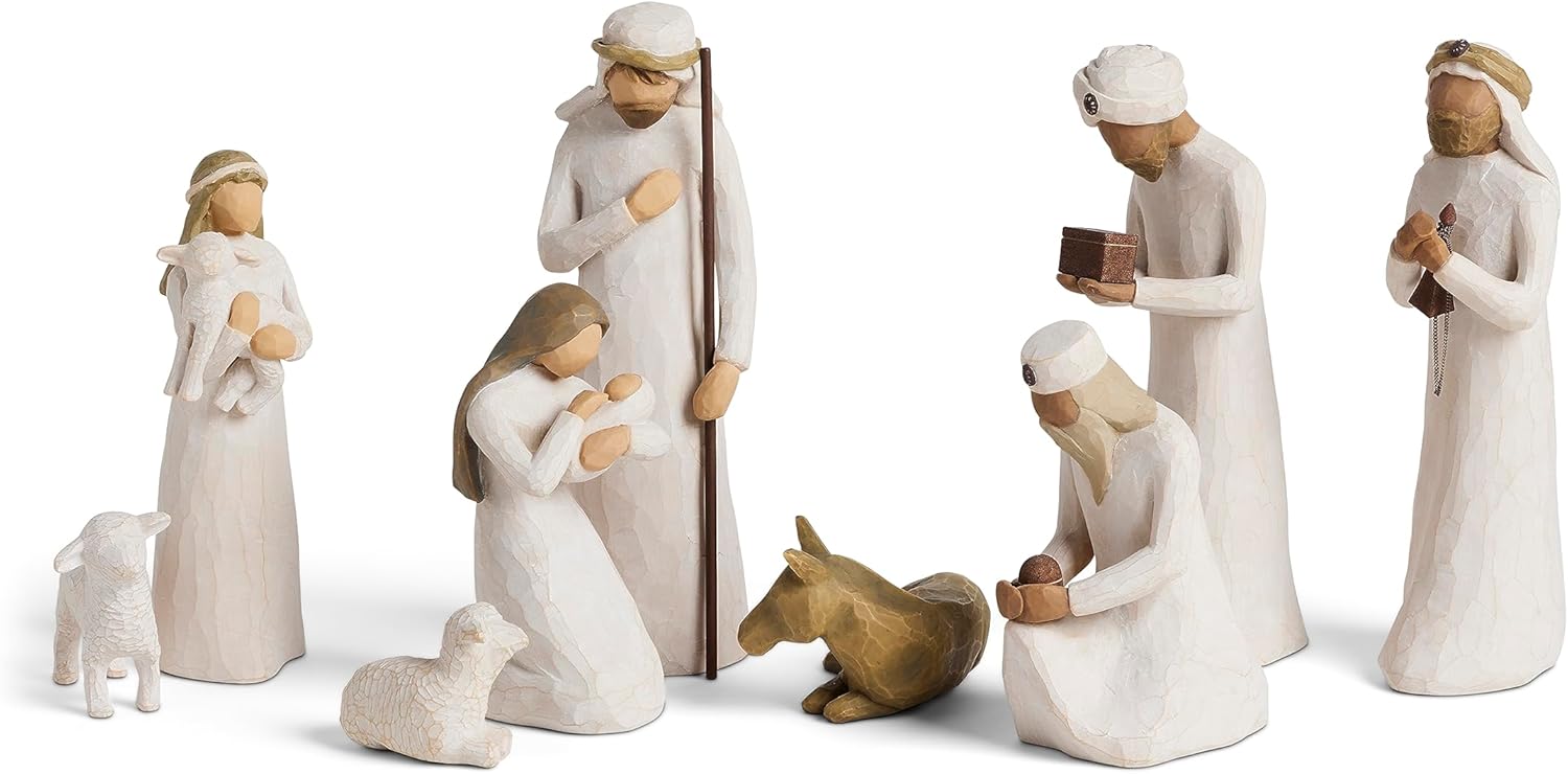 9-Piece Hand-Painted Nativity Figures Set R3498