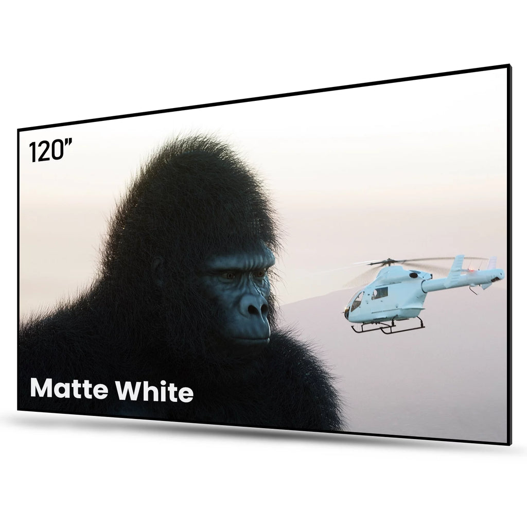 120” 16:9 Fixed Frame Projector Screen, 1.3 dB Peak Gain, Matte White U4661