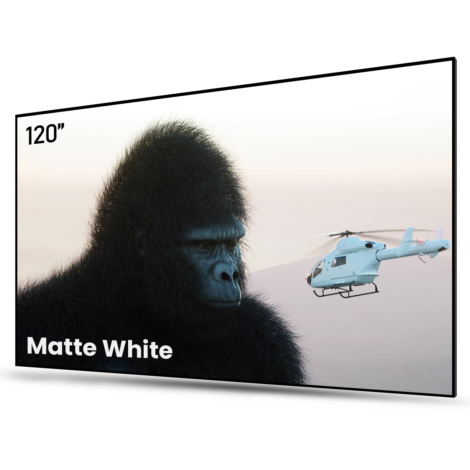 120” 16:9 Fixed Frame Projector Screen, 1.3 dB Peak Gain, Matte White U4661