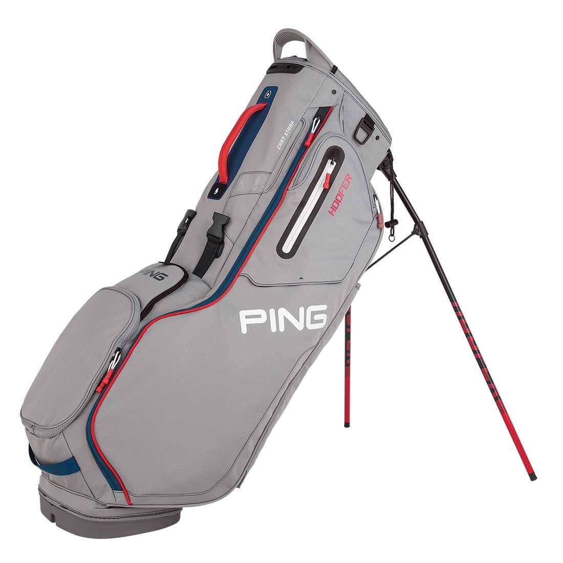 Silver Scarlet Navy 5-Way Top Stand Golf Bag E63217