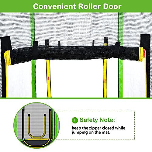 7FT Kids Trampoline with Safety Enclosure Net, Slide and Ladder K79526
