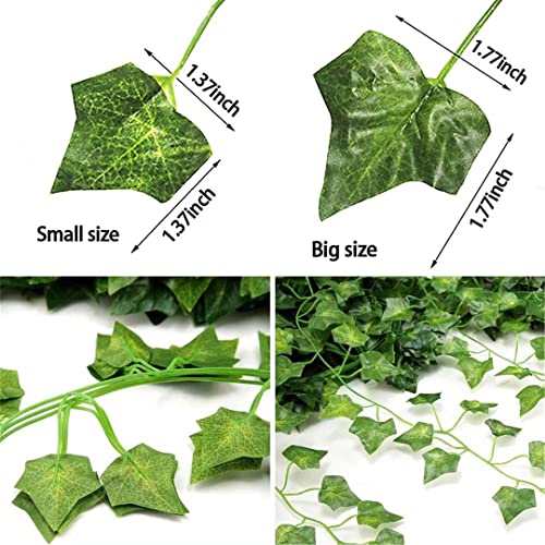 Fake Vines Artificial Ivy Garland with 100 LED String Light Hanging Plants Faux Greenery Leaves 6Pack with 100LED E537