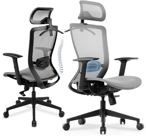 Black Ergonomic Mesh Gaming Chair with Headrest J532