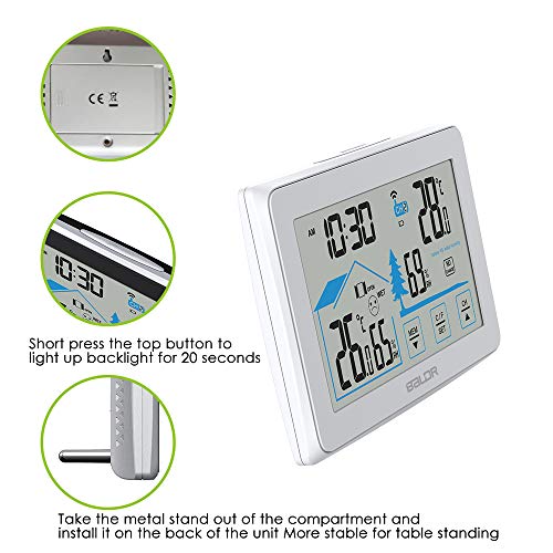 Wireless Indoor/Outdoor Thermometer Hygrometer with Touch Screen Digital Weather Station E97201