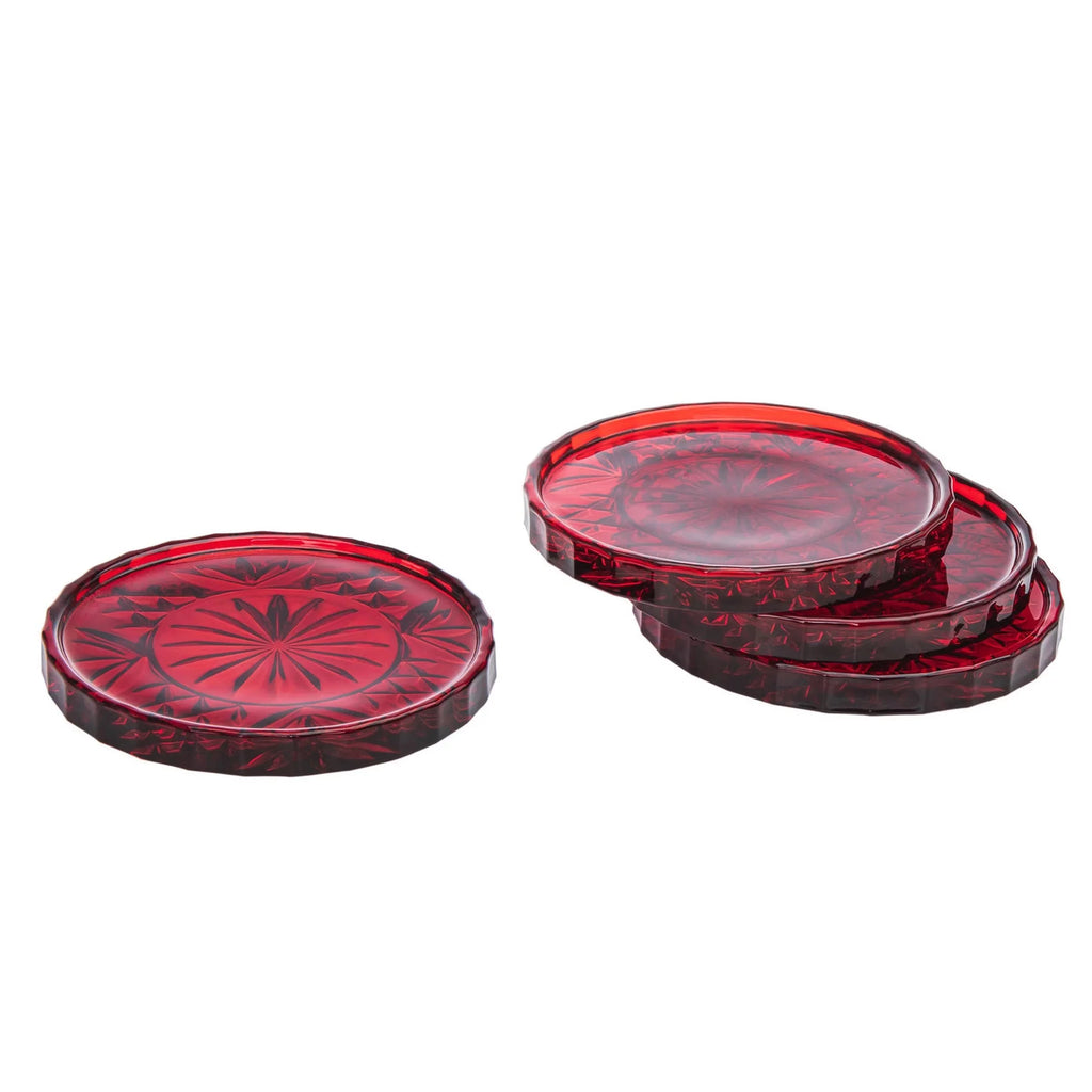 Red Coasters, Set of 4 V564
