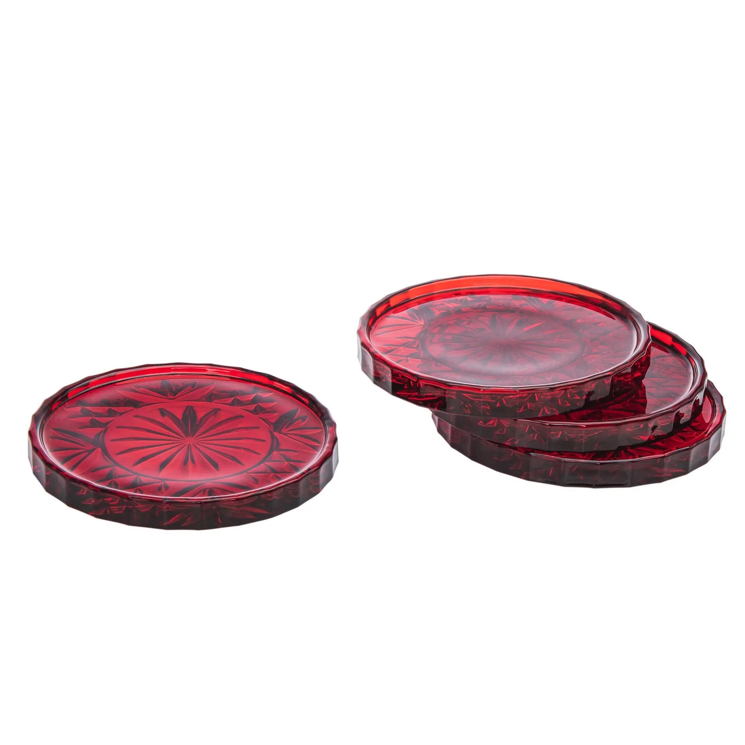 Red Coasters, Set of 4 V564