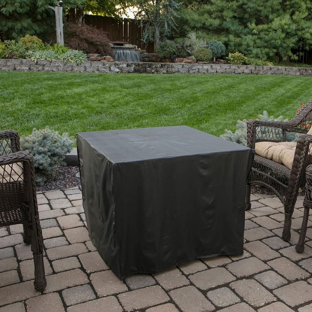 Black 30 Inch Square 30,000 BTU LP Gas Outdoor Fire Pit Table E7552