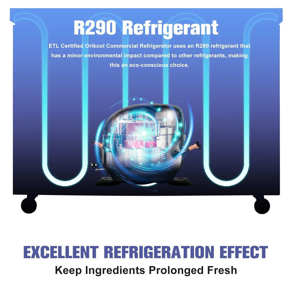 60" 2-Door Commercial Stainless Steel Undercounter Work Top Refrigerator 18Cu.Ft I847899