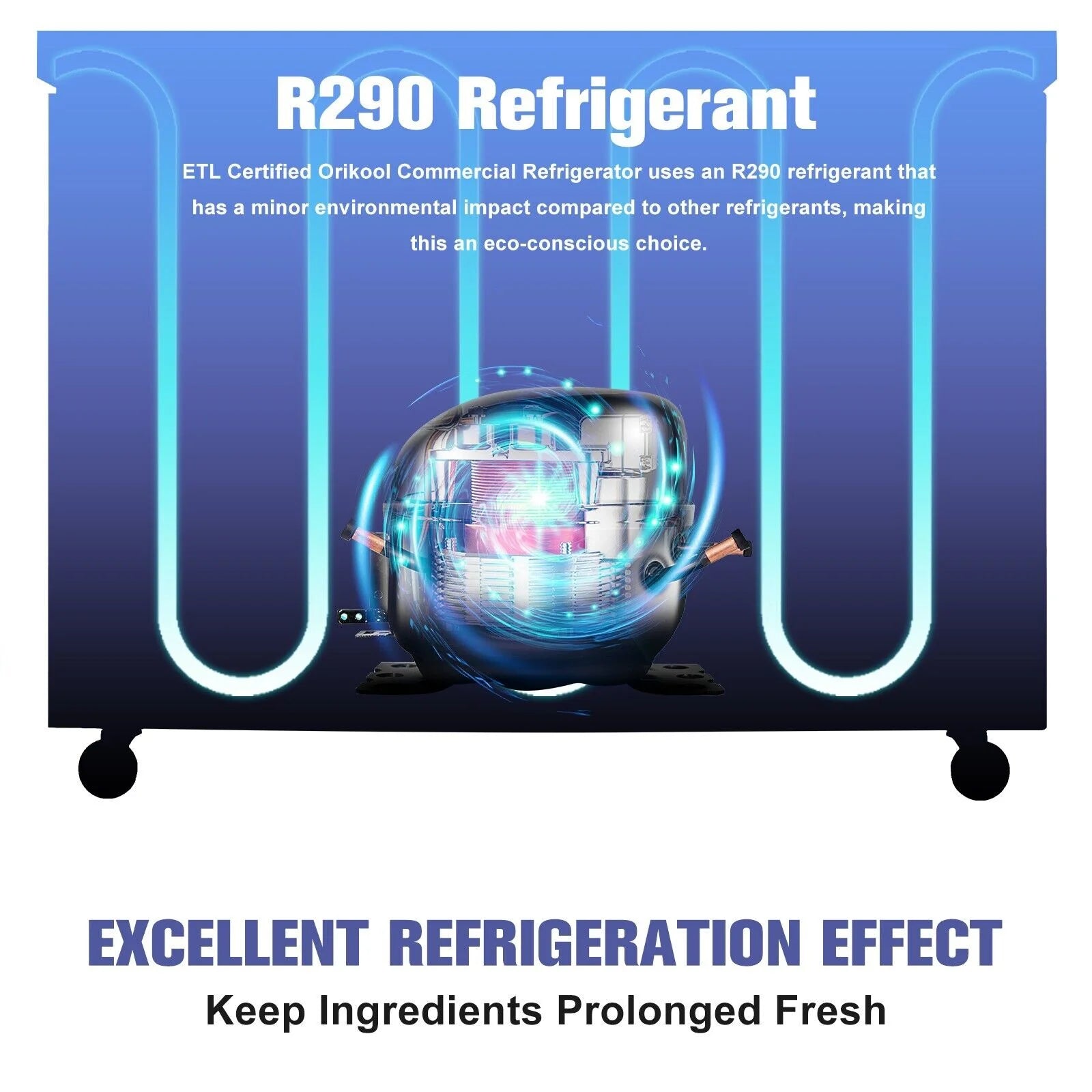 60" 2-Door Commercial Stainless Steel Undercounter Work Top Refrigerator 18Cu.Ft I847899