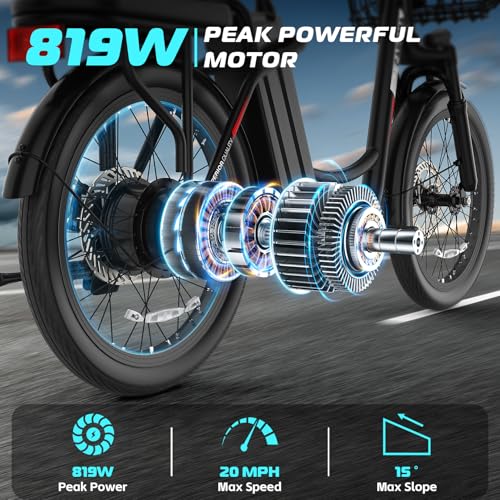 1200W Electric Scooter with Seat, 20" Fat Tire, 48V Removable Battery L197