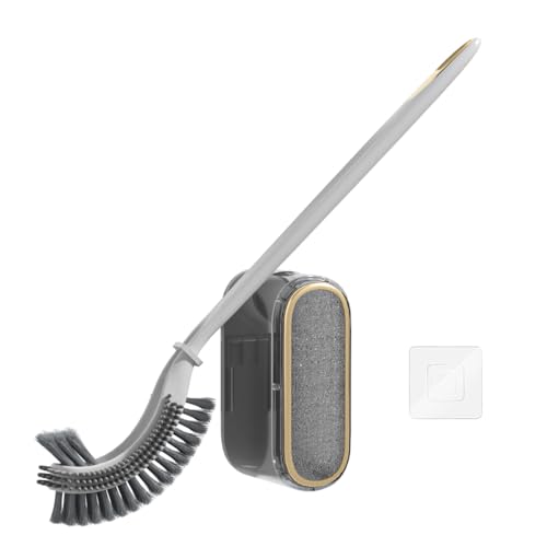 Toilet Bowl Brush and Holder Set with Silicone Scrubber L21080