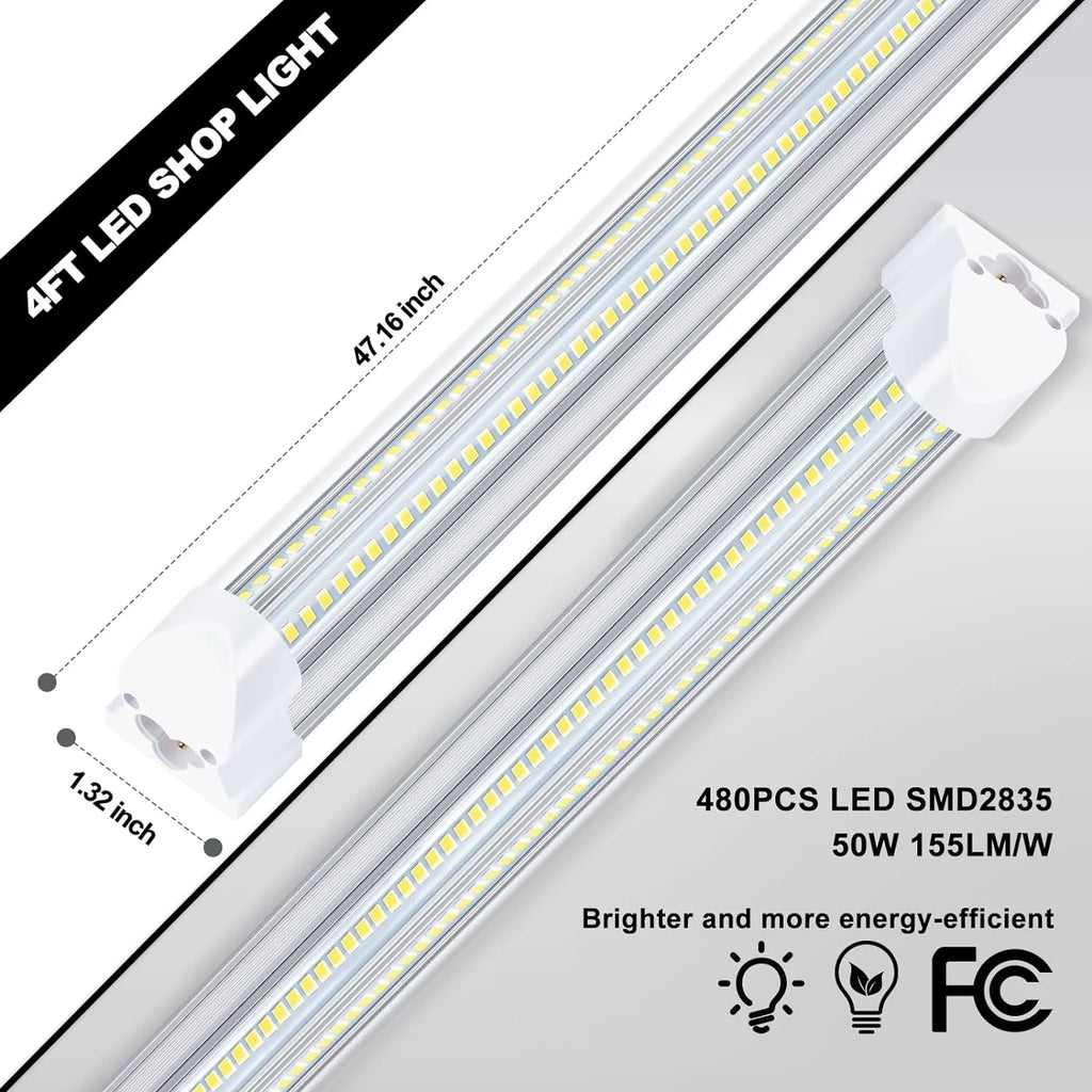 10 Pack 4FT 50W 7750Lumen 6000K LED Light Fixture Q1638