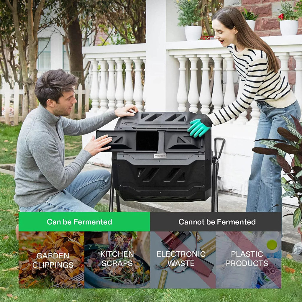 Black 43 Gallon Dual Rotating Compost Bin B792335