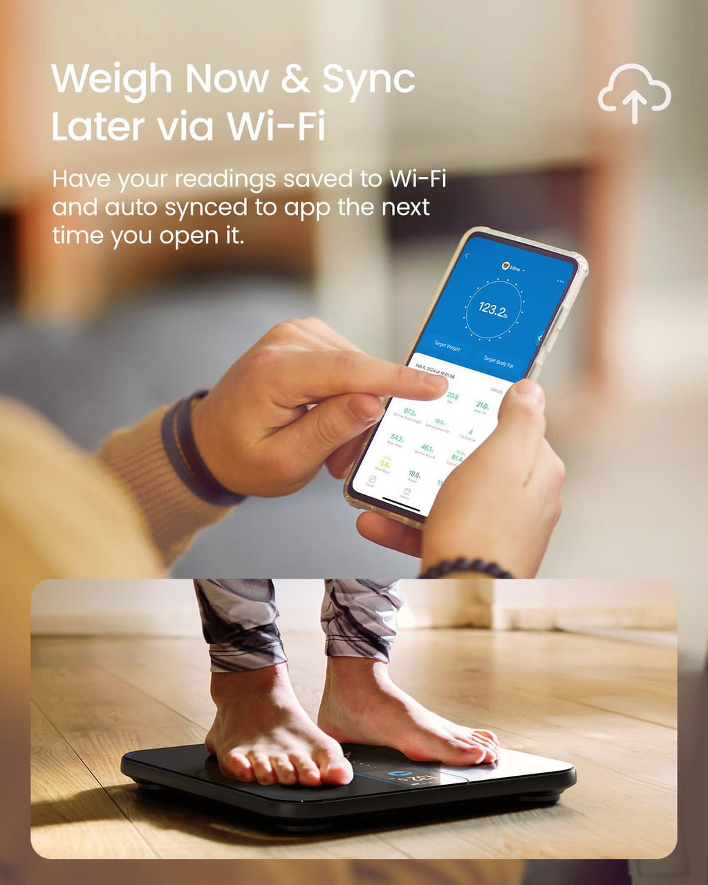 Smart Scale with TFT LCD, Wi-Fi, 18 Metrics O198427